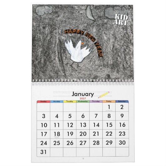 2010人の子供の芸術のカレンダー カレンダー (1月 2027)