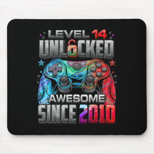 2010年からスゴイ レベル14アンロック 14歳の誕生日 マウスパッド (正面)