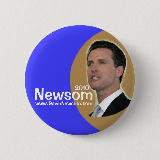 2010年のギャビンNewsomピン 缶バッジ (正面)