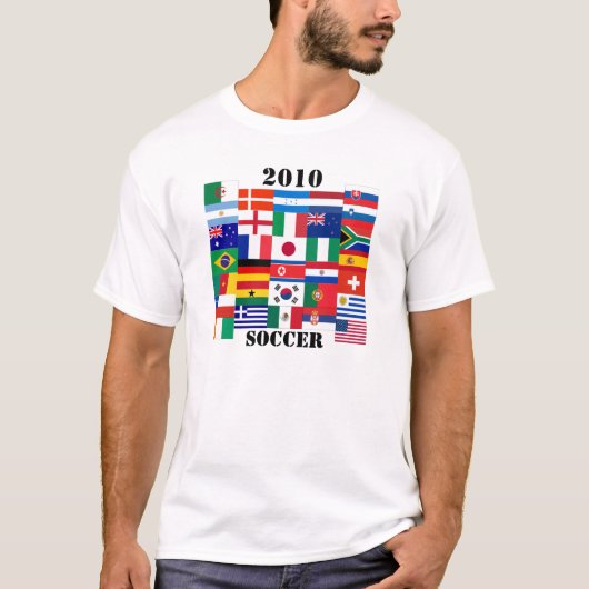 2010年のサッカーチームの旗 Tシャツ (正面)