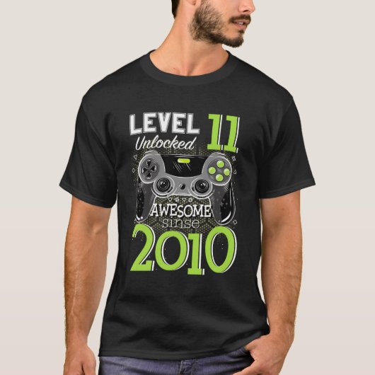 2010年のビデオ素晴らしゲーマー1以降のレベル11のロック解除 Tシャツ (正面)
