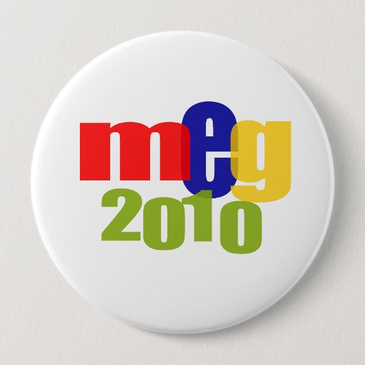 2010年のメグ 缶バッジ (正面)