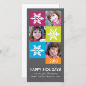 2010年のメリーで及び明るい雪片の休日の写真カード シーズンカード (正面/裏面)