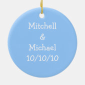 2010年の初めてのクリスマス（GLBTペンギン） セラミックオーナメント (裏面)