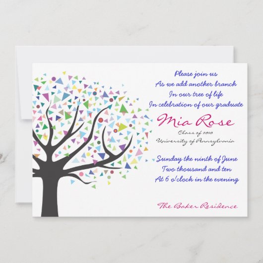 2010年の卒業式招待状クラス 招待状 (正面)