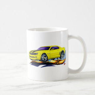 2010年のCamaroの黄色黒い車 コーヒーマグカップ