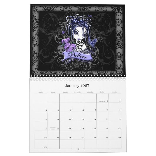 2010年のMyka Jelinaのゴシック様式ファンタジーの妖精の芸術のカレンダー カレンダー (1月 2027)