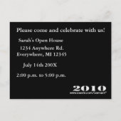 2010年クラスの卒業招待状 インビテーションポストカード (裏面)