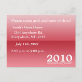 2010年クラスの卒業招待状 インビテーションポストカード (裏面)