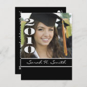 2010年クラスの卒業招待状 インビテーションポストカード (正面/裏面)