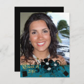 2010年クラスの卒業招待状 インビテーションポストカード (正面/裏面)