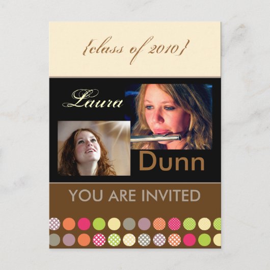 2010年クラス卒業、写真はがき インビテーションポストカード (正面)