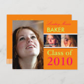 2010年クラス卒業、写真はがき インビテーションポストカード (正面/裏面)