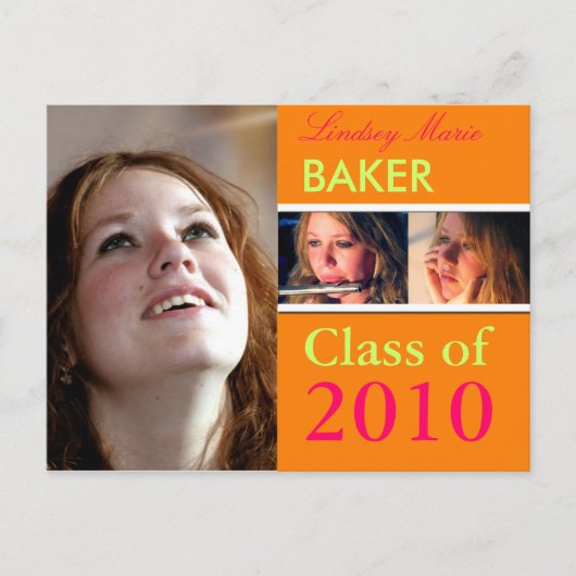 2010年クラス卒業、写真はがき インビテーションポストカード (正面)