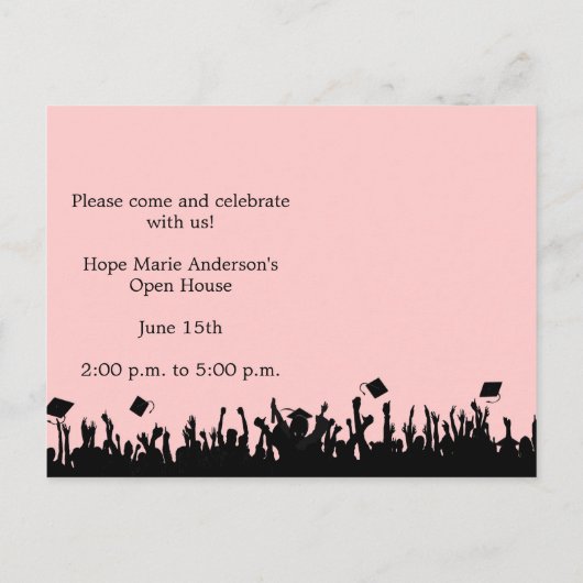 2010年シルエット卒業招待状 インビテーションポストカード (裏面)