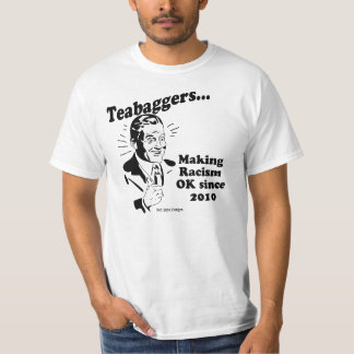 2010年以来の人種的優越感のOKを作るTeabaggers Tシャツ