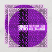 2010年卒業クラス·パープル·フォント発表 招待状 (正面/裏面)