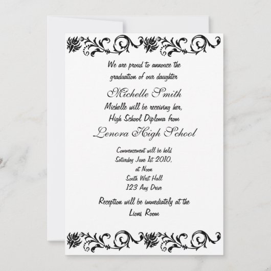 2010年卒業招待状 招待状 (裏面)