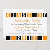 2010年招待状のクラス(黒/オレンジのボックス) 招待状 (正面/裏面)