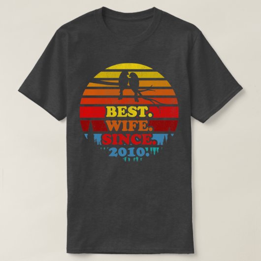 2010年最高ののサンセットアニバー結婚ス以来のレトロ妻 Tシャツ (デザイン正面)