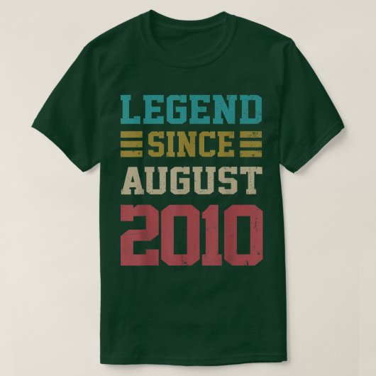 2010年生まれ以来12歳の威厳がある贈り物の伝説 Tシャツ (デザイン正面)