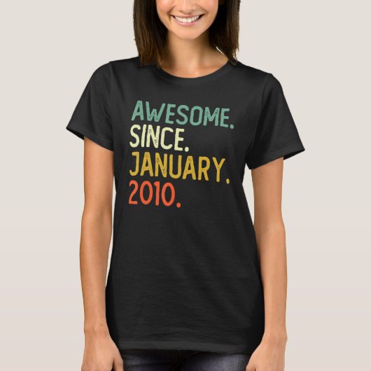 2010年1素晴らし月13日生以来13歳 Tシャツ (正面)