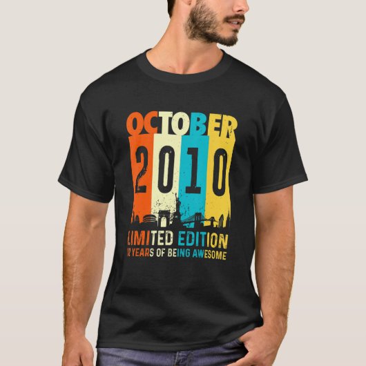 2010年10月に製作された 12歳の誕生日 Tシャツ (正面)