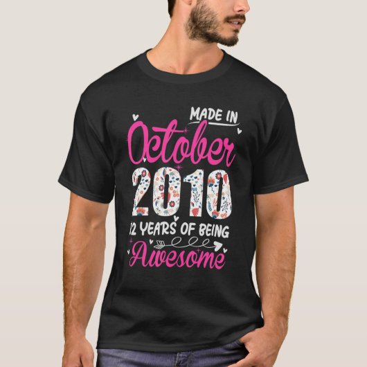 2010年10月以素晴らし降12誕生日フローラ Tシャツ (正面)