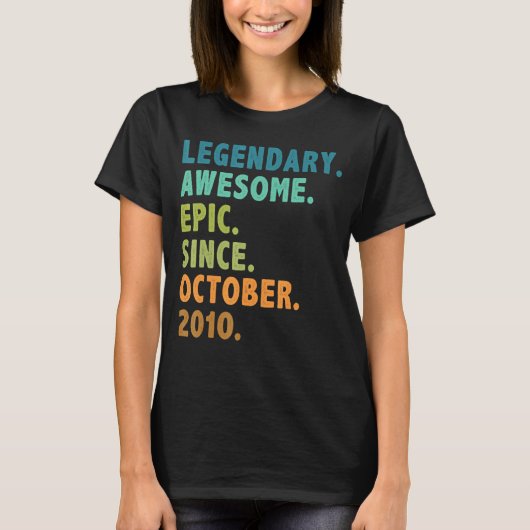 2010年10月12日誕生以来12歳の伝説 Tシャツ (正面)