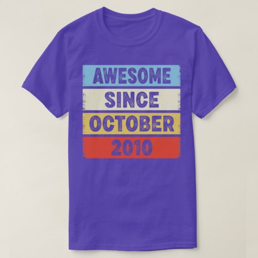 2010年10月12素晴らし日誕生以降12歳 Tシャツ (デザイン正面)