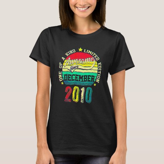 2010年12月生まれの11歳の誕生日おめでとう Tシャツ (正面)