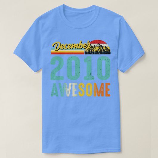 2010年12月誕生日ギフトシャツヴィンテージ12月 Tシャツ (デザイン正面)