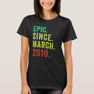 2010年3月からエピックな12歳の誕生日 ヴィンテージ 12歳 Tシャツ