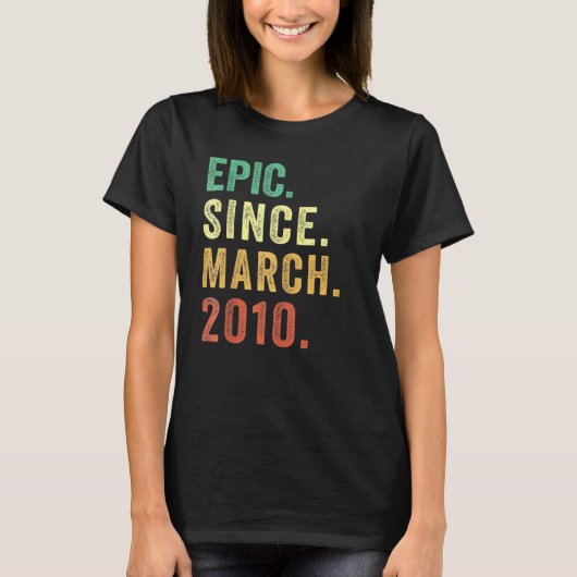 2010年3月以来12誕生日ヴィンテージ叙事詩12年 Tシャツ (正面)