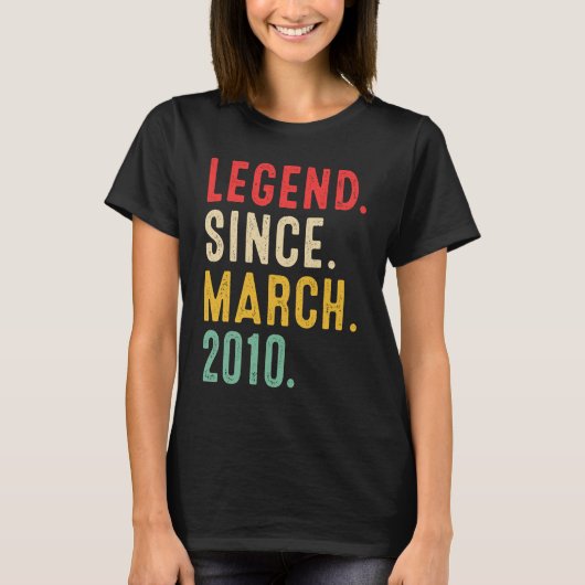 2010年3月13日の誕生日から13歳の伝説 Tシャツ (正面)