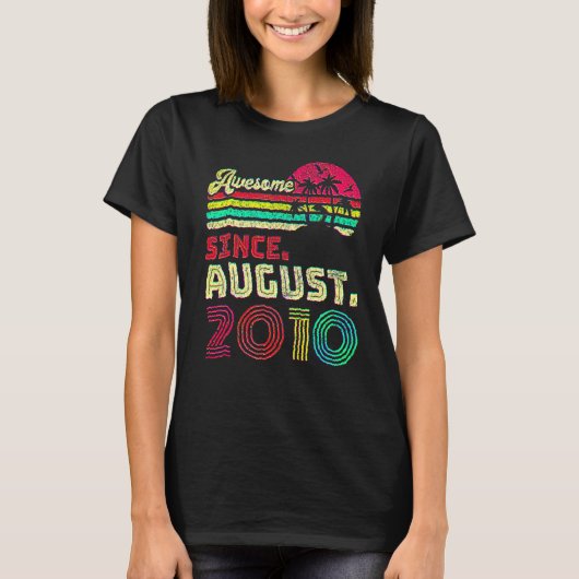 2010年8月に生まれてから素晴らしい12歳 12歳の誕生日 Tシャツ (正面)