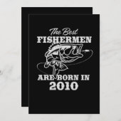 2010最高の年代の漁師魚釣りの誕生日の贈り物 招待状 (正面/裏面)