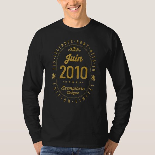 2010生まれ年6月12誕生日12年 Tシャツ (正面)