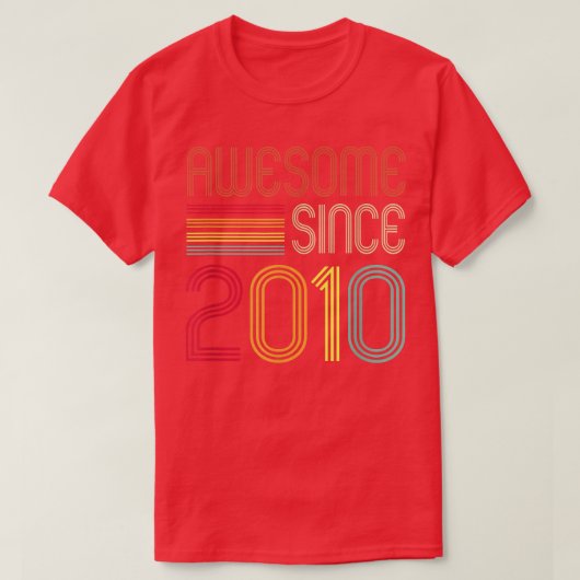 2010素晴らし年から12誕生日レトロかわいい誕生日 Tシャツ (デザイン正面)