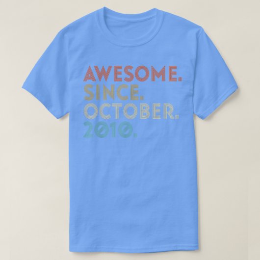 2010素晴らし年10月以来ヴィンテージ12誕生日 Tシャツ (デザイン正面)