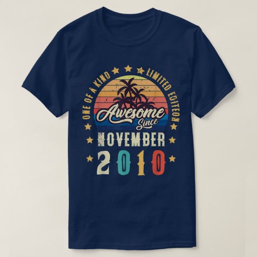 2010素晴らし年11月以来ヴィンテージ12誕生日 Tシャツ (デザイン正面)