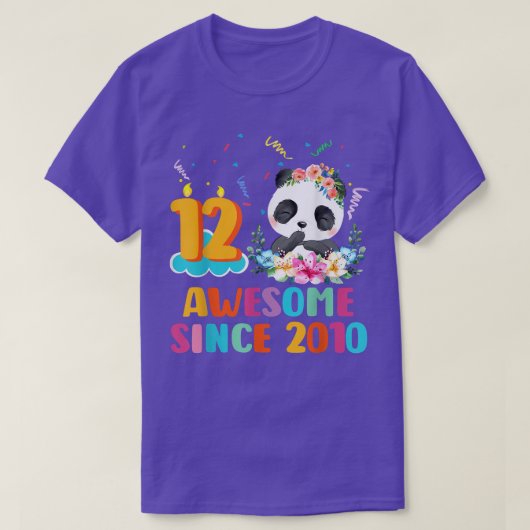 2010素晴らし年12誕生日12歳パンダ以来 Tシャツ (デザイン正面)