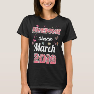 2010素晴らし年3月以来の花2010年3月生まれ Tシャツ