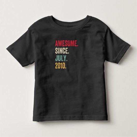 2010素晴らし年7月以降の誕生日 トドラーTシャツ (正面)