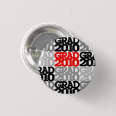 2010赤く黒いボタンの卒業のクラス 缶バッジ (正面&裏面)