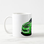 2010-11年のCamaroの緑黒い車 コーヒーマグカップ (左)