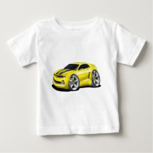2010-11年のCamaroの黄色黒い車 ベビーTシャツ