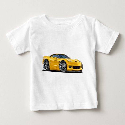 2010-12年のコルベットの黄色い車 ベビーTシャツ (正面)