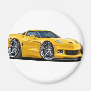 2010-12年のコルベットの黄色い車 マグネット