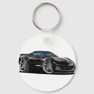 2010-12年のコルベットの黒い車 キーホルダー